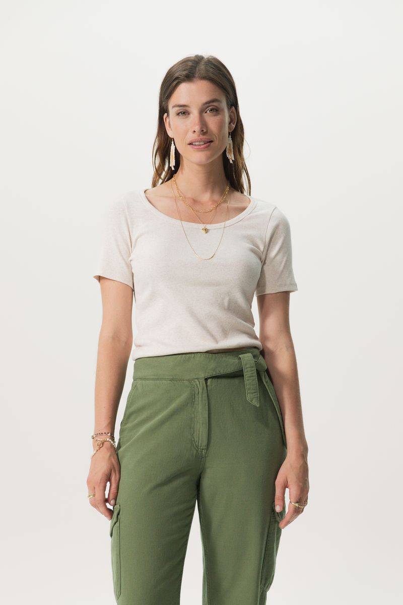 Basic-Rippshirt Mit Stretch - Beige von Sissy-Boy