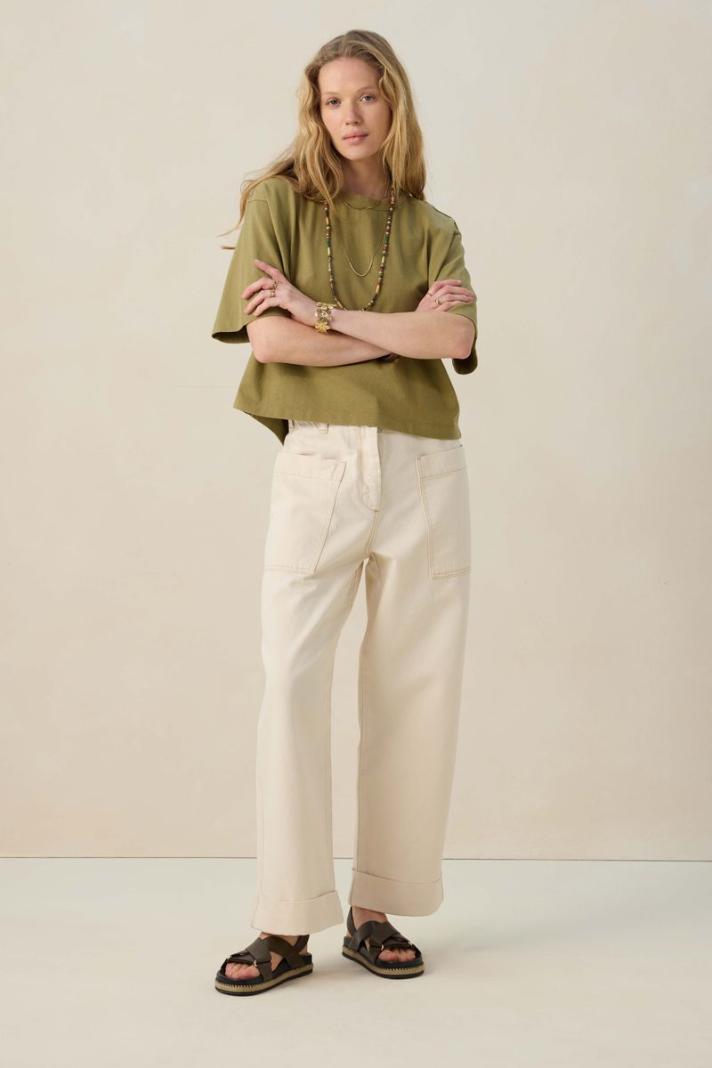 Mid Waist Workwear-Hose - Beige von Sissy-Boy