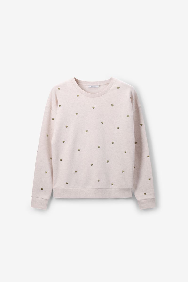 Sweater Mit Herzstickerei - Beige von Sissy-Boy