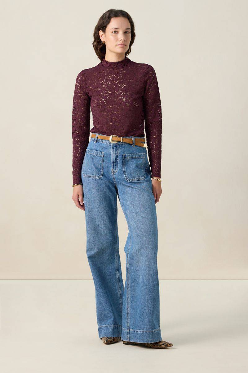 High Waist Jeans Mit Aufgenähten Taschen - Blau von Sissy-Boy