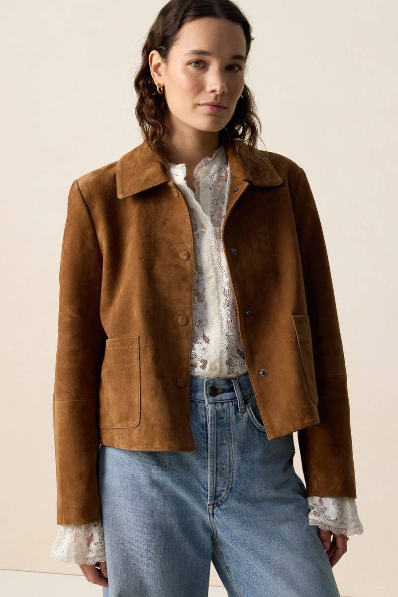 Veloursleder-Jacke - Braun von Sissy-Boy