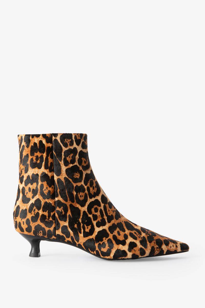 Stiefeletten Mit Leoprint Und Absatz - Braun von Sissy-Boy