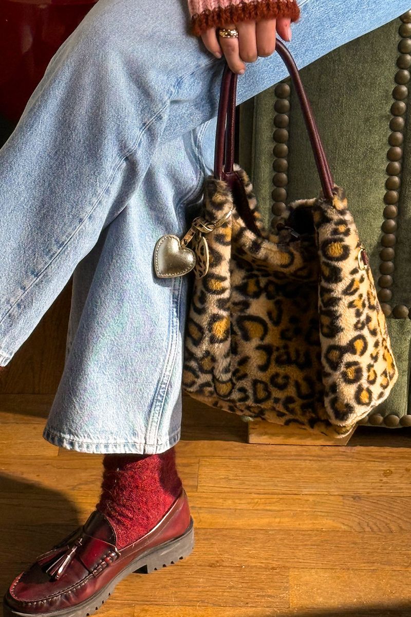 Schultertasche Mit Leoprint Zum Wenden - Braun von Sissy-Boy