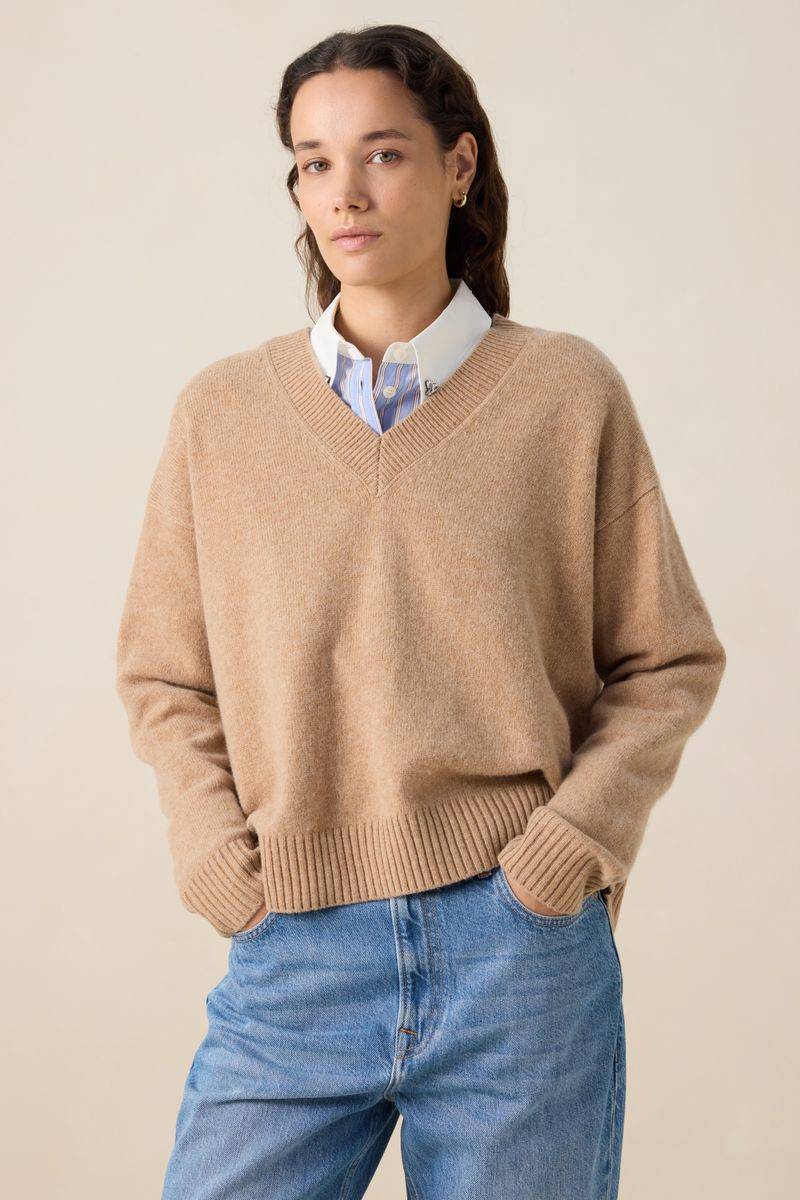 Pullover Mit V-Ausschnitt - Braun von Sissy-Boy