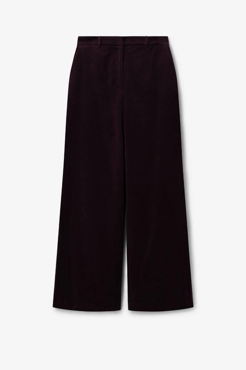 Weite High Waist Samthose - Dunkelbraun von Sissy-Boy