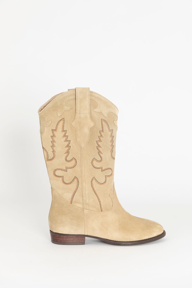 Cowboystiefel Aus Veloursleder - Beige von Sissy-Boy