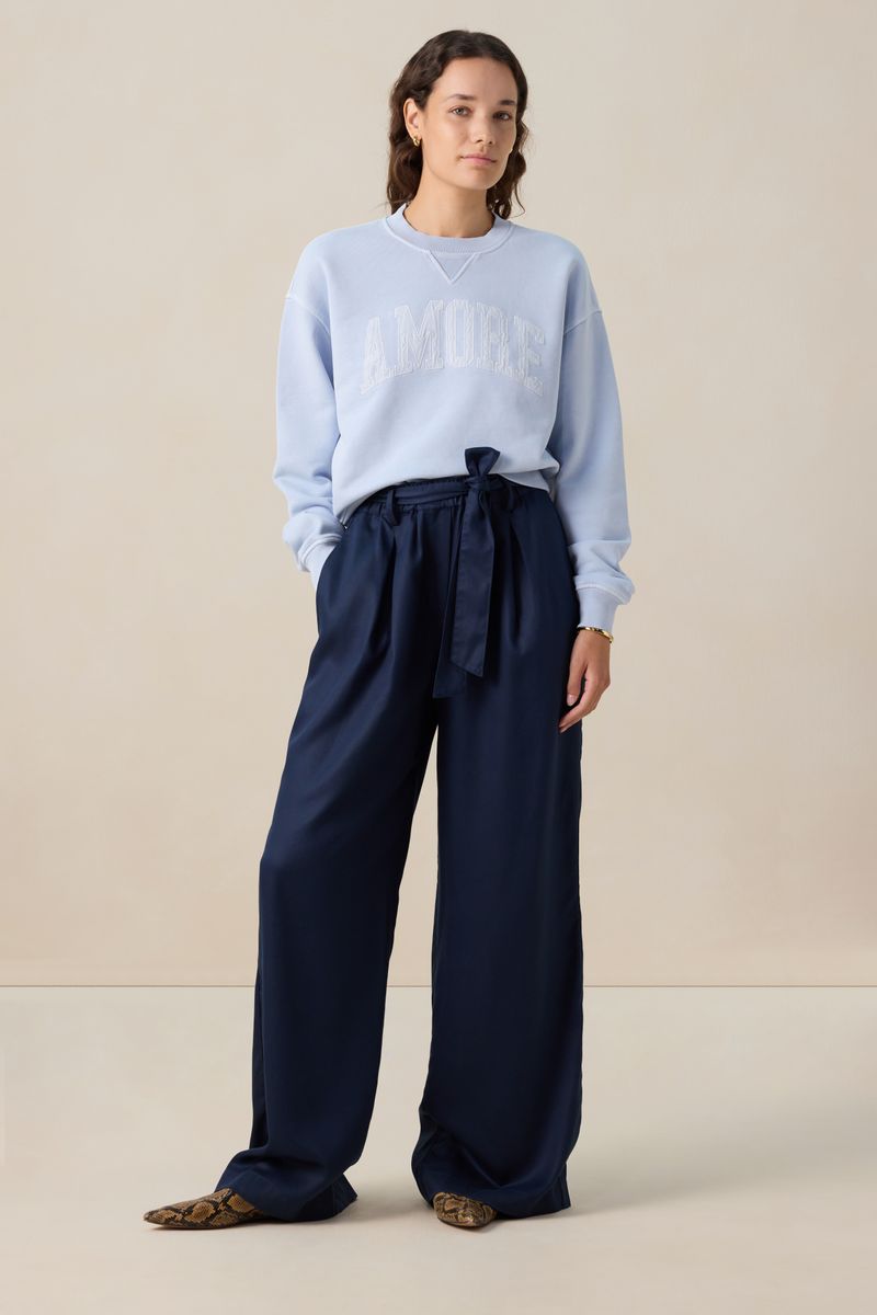 Weite High Waist-Stoffhose - Dunkelblau von Sissy-Boy