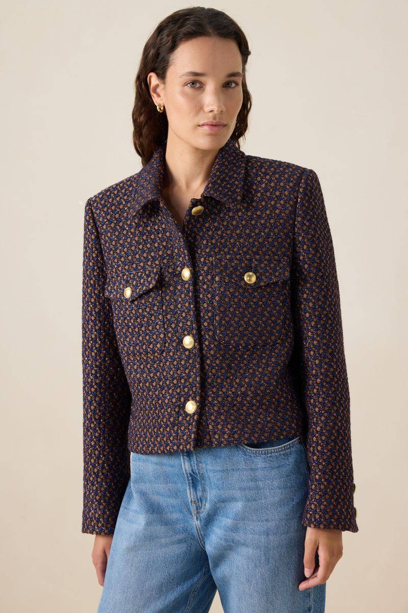 Bouclé-Jacke - Dunkelbraun von Sissy-Boy