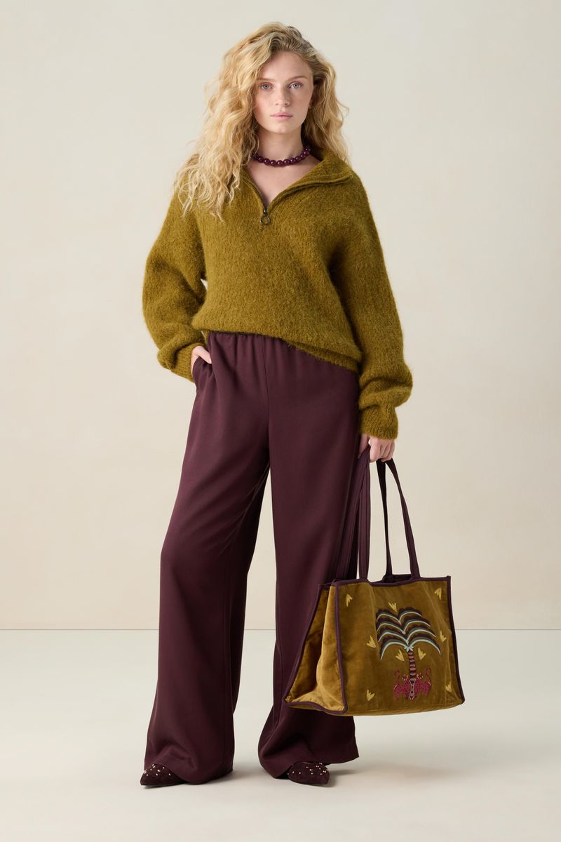 Weite High Waist Hose - Dunkelbraun von Sissy-Boy