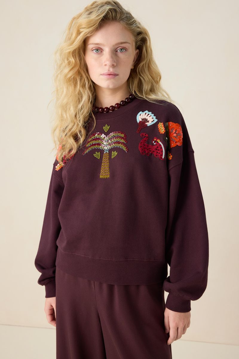 Donkerbruine Sweater Met Pailletten von Sissy-Boy