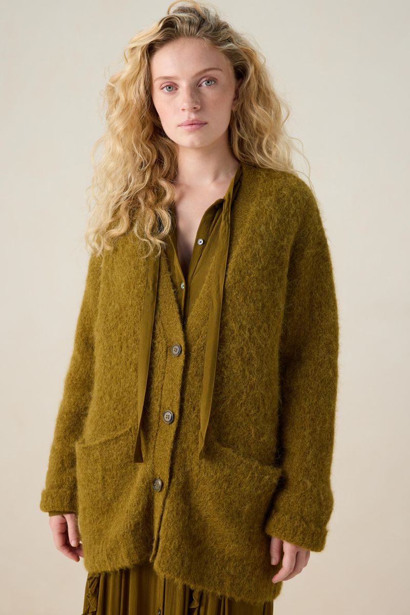 Strickjacke Mit V-Ausschnitt - Dunkelgrün von Sissy-Boy