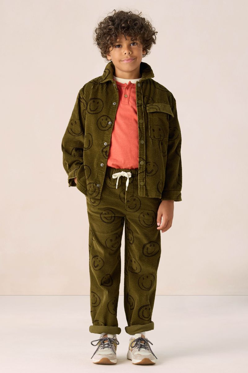 Cordhose Mit Smiley-Print - Dunkelgrün von Sissy-Boy