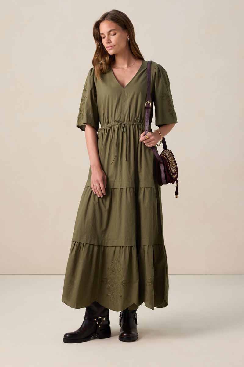 Donkergroene Maxi-jurk Met Embroidery Donkergroene Maxi-jurk Met Embroidery von Sissy-Boy