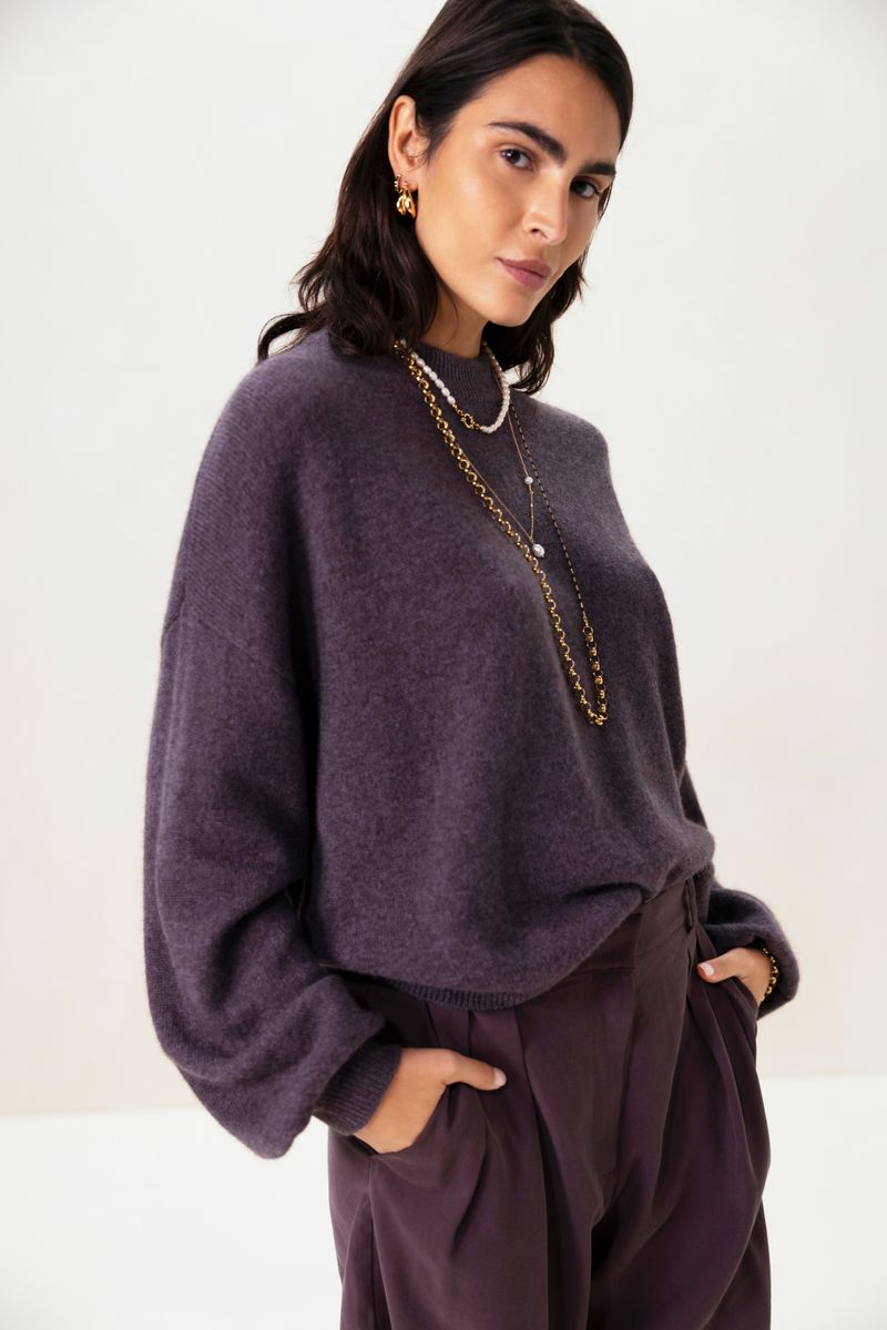Wollpullover - Dunkellila von Sissy-Boy