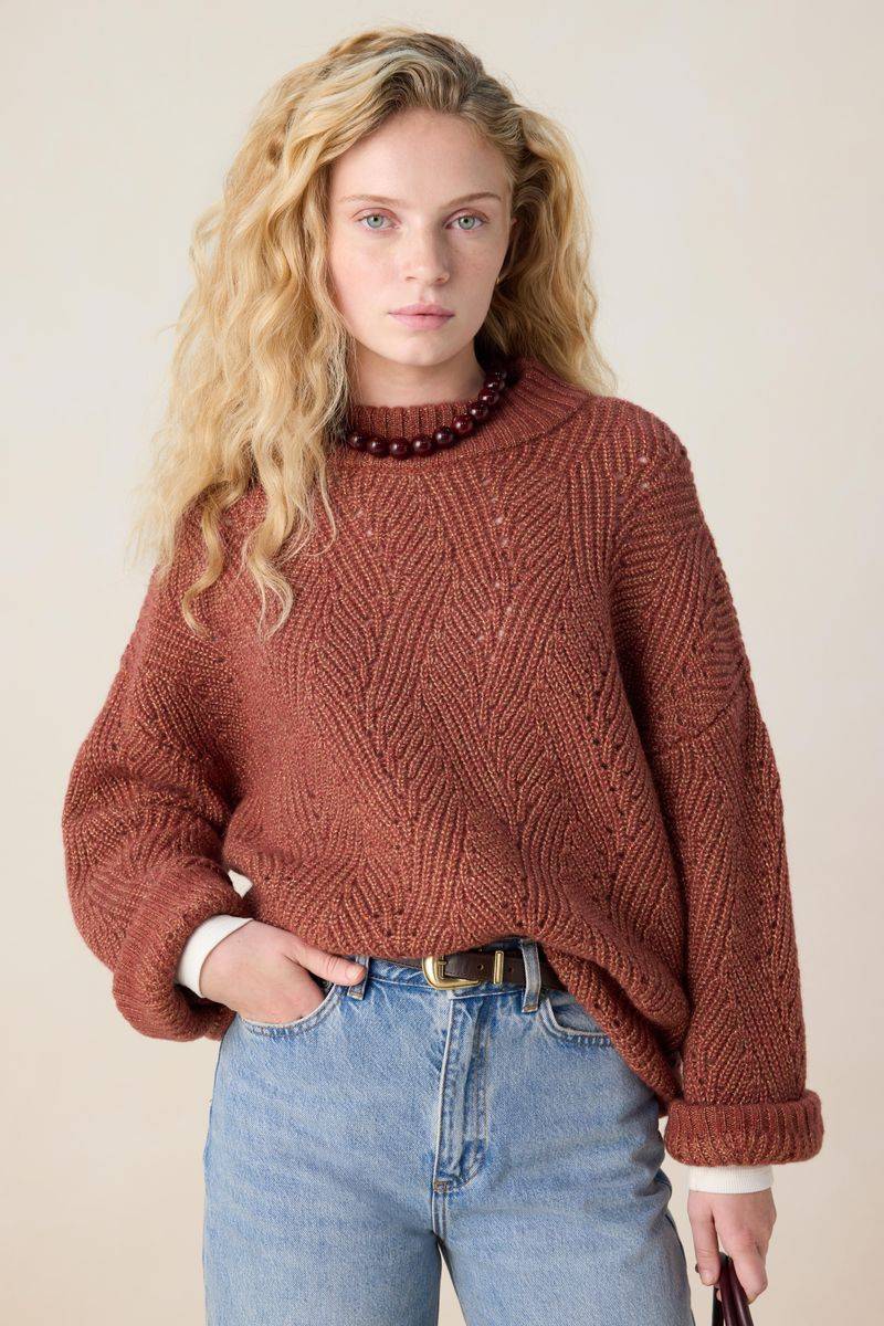 Strickpullover Mit Lurex - Dunkelrot von Sissy-Boy