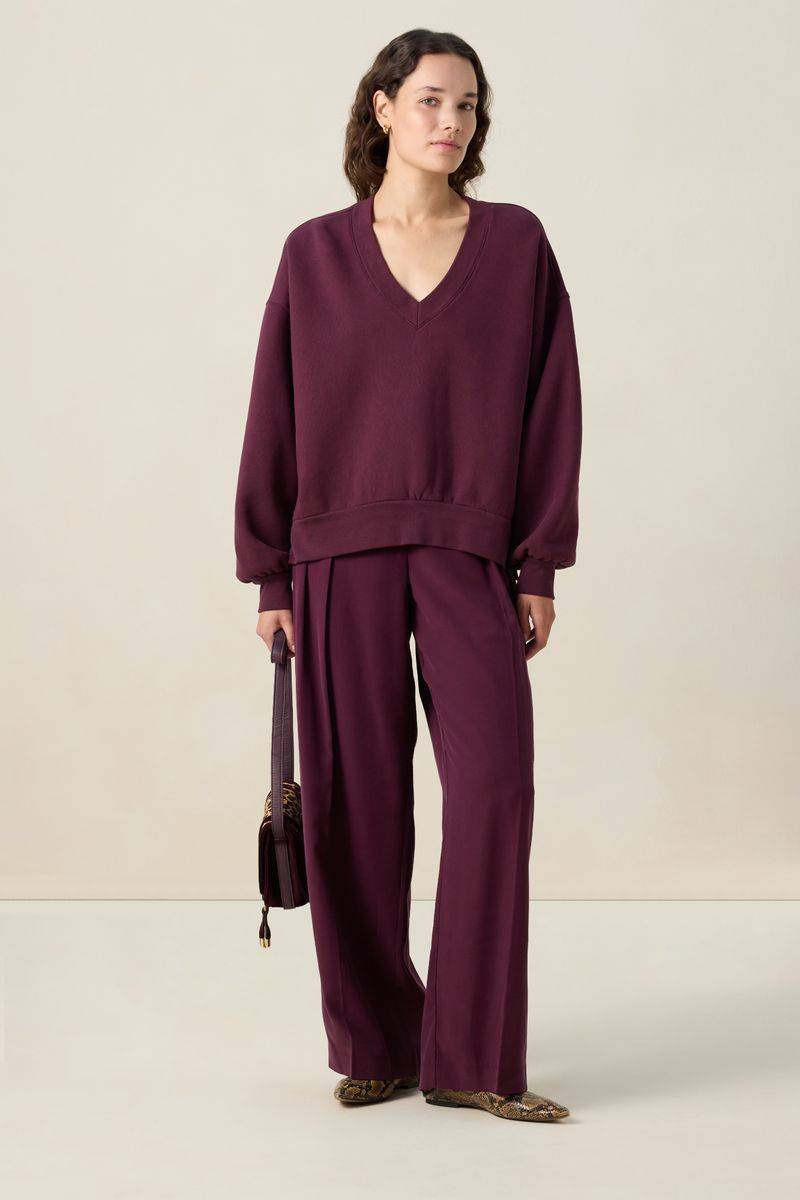 Weite High Waist Hose - Dunkelrot von Sissy-Boy