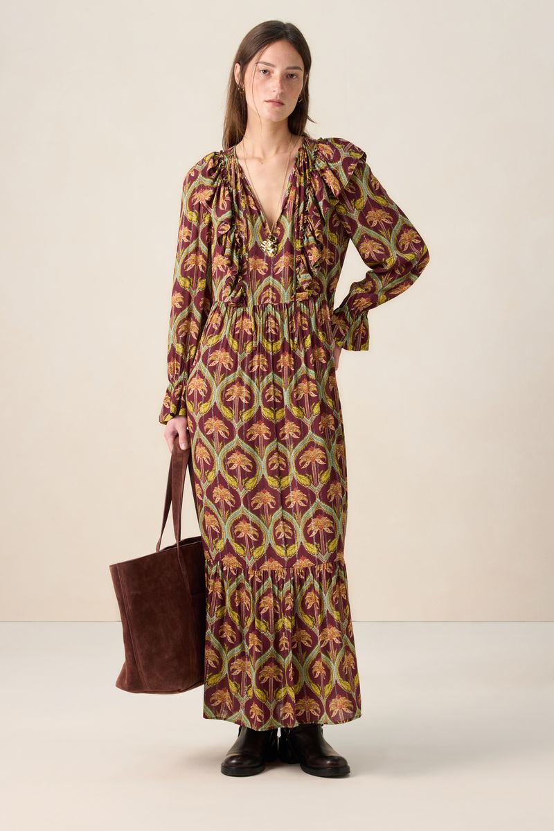 Maxi-Kleid Mit Palmenmuster - Dunkelrot von Sissy-Boy