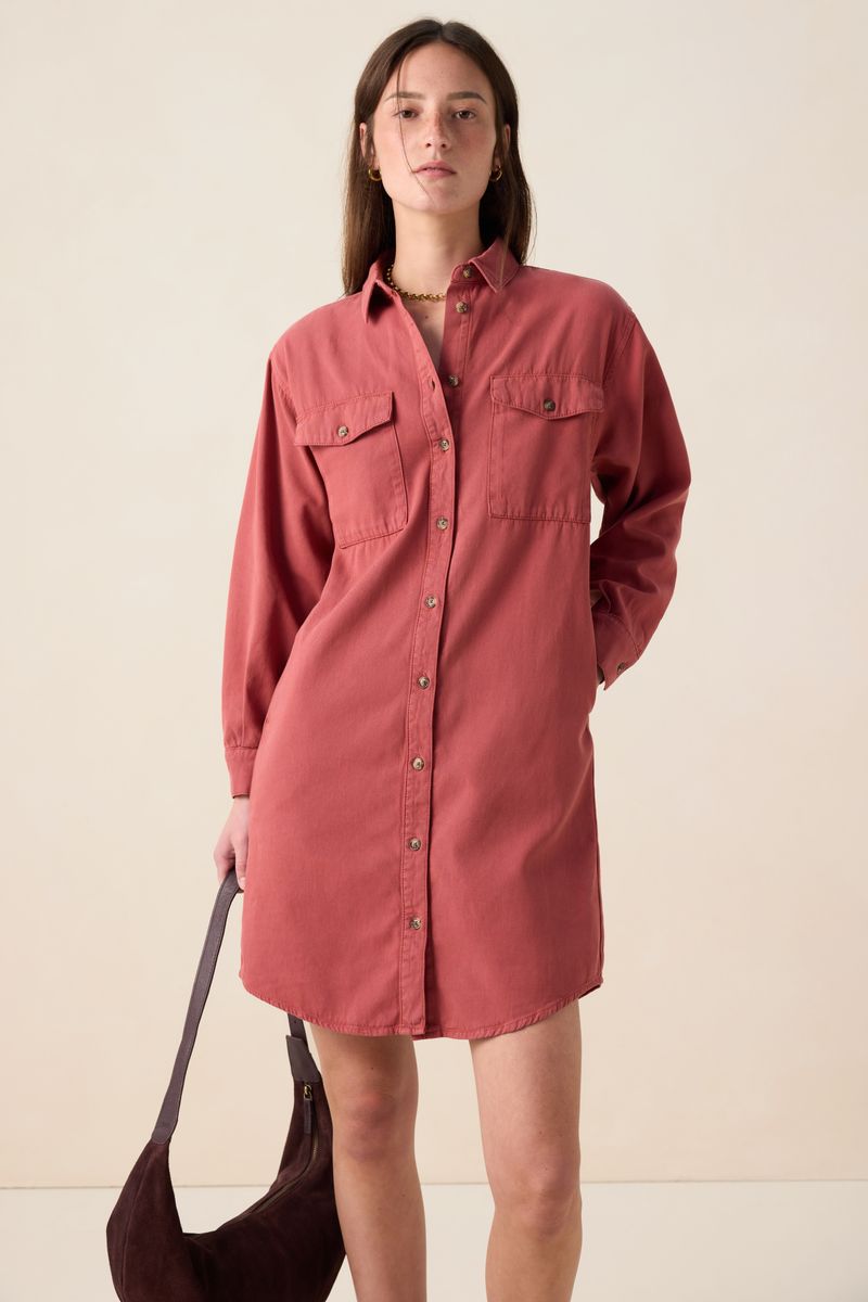 Midi-Kleid Mit Gürtel - Dunkelrot von Sissy-Boy