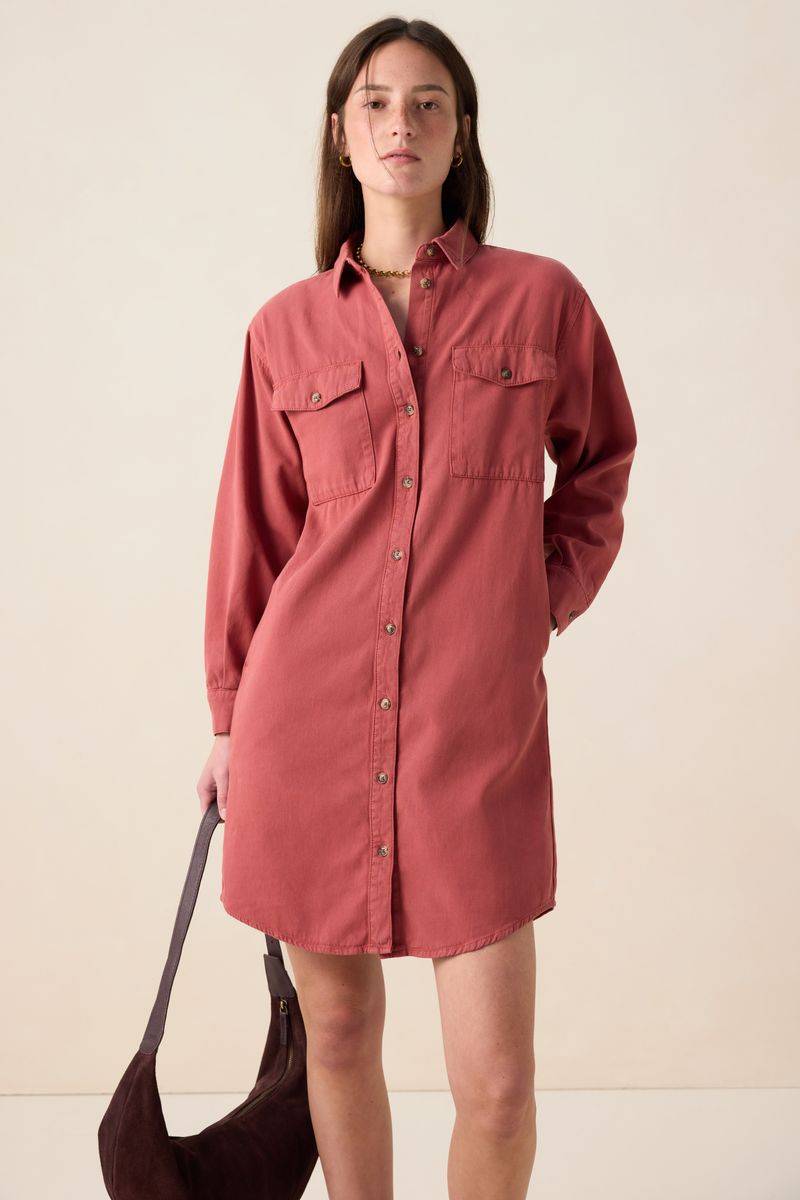 Midi-Kleid Mit Gürtel - Dunkelrot von Sissy-Boy