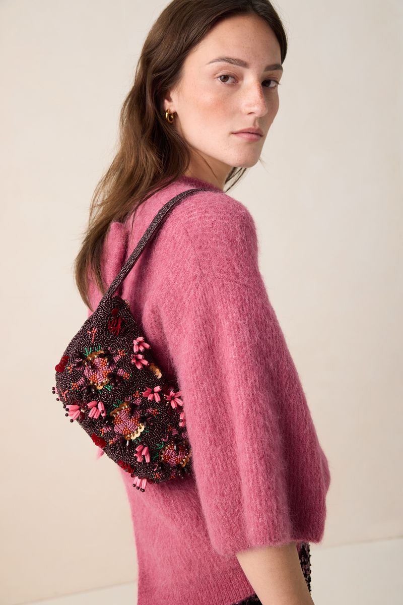 Schultertasche Mit Perlen - Dunkelrot von Sissy-Boy