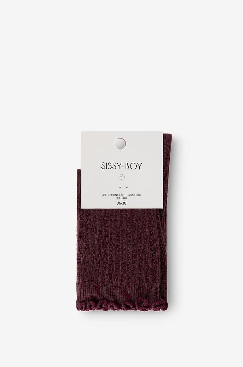 Socken Mit Ajourmuster - Dunkelrot von Sissy-Boy