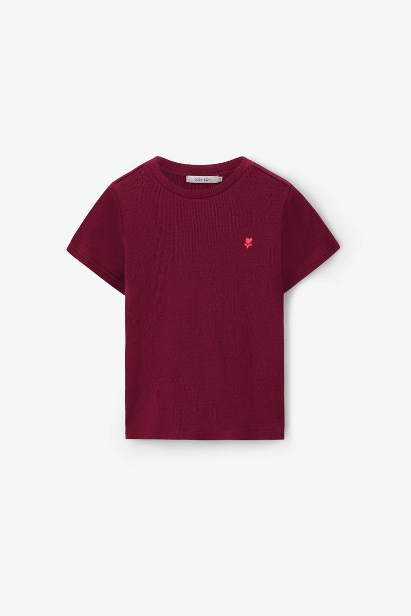 T-Shirt Mit Stickerei-Detail - Dunkelrot von Sissy-Boy