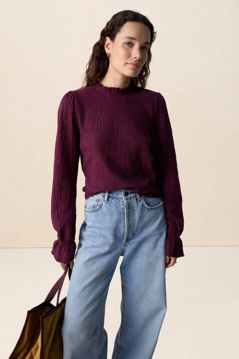 Langarmshirt Mit Lurex - Dunkelrot von Sissy-Boy