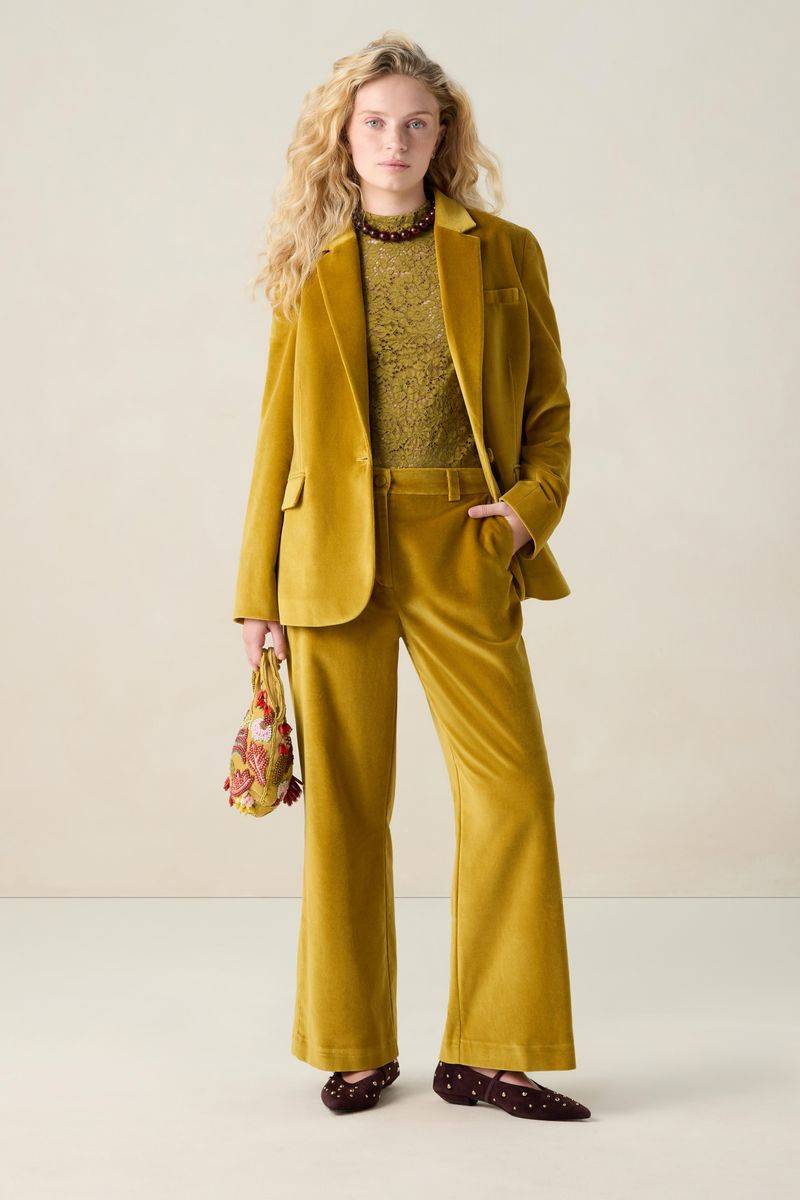 Cropped Hose Aus Samt - Senfgelb von Sissy-Boy