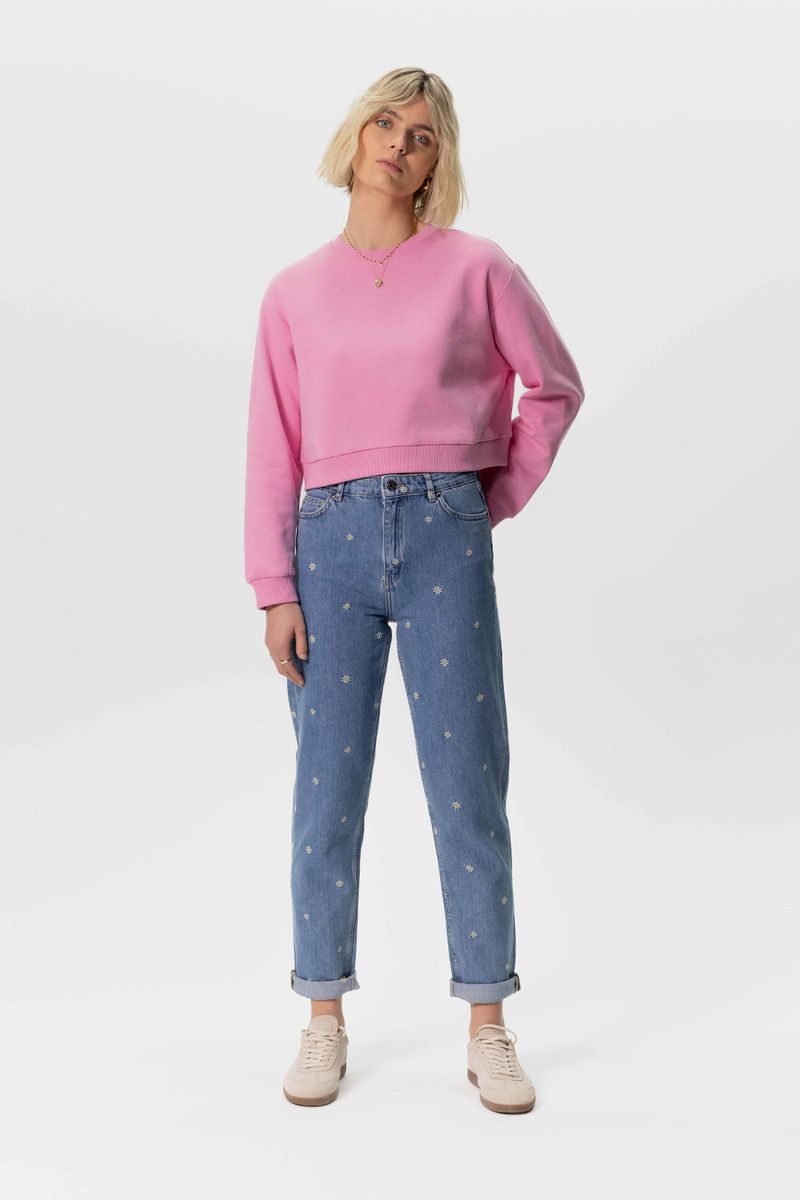 Girlfriend Jeans Mit Gänseblümchen-Stickerei Belem - Blau von Sissy-Boy