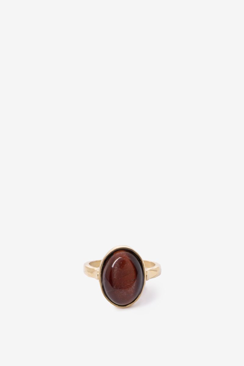 Gold Plated Ring Met Ovale Steen von Sissy-Boy