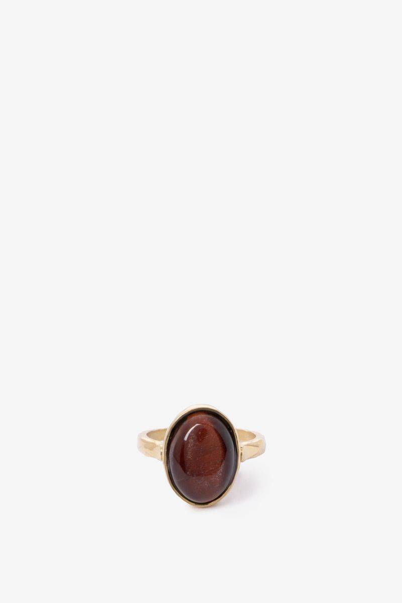 Gold Plated Ring Met Ovale Steen von Sissy-Boy