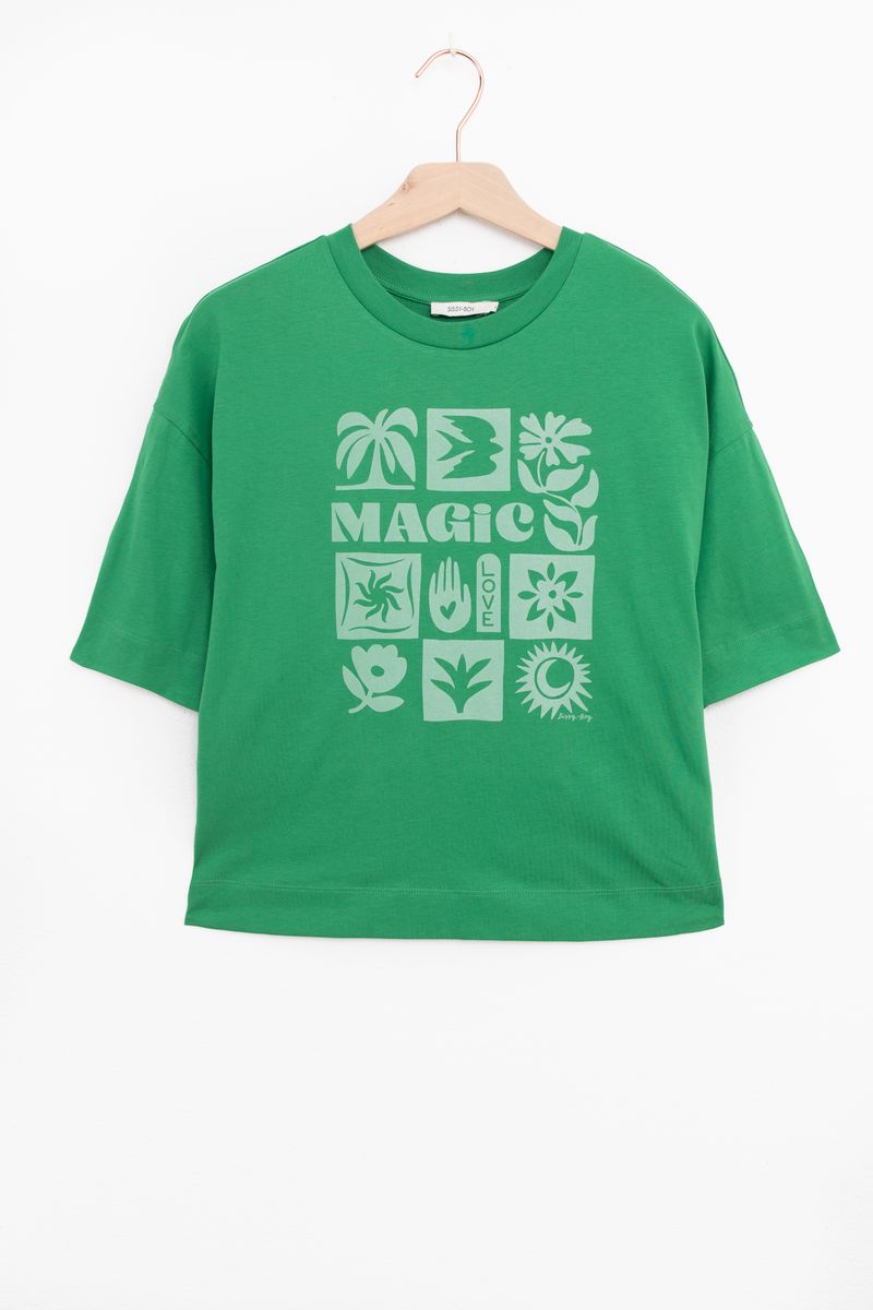 Cropped T-Shirt Mit Artwork - Grün von Sissy-Boy