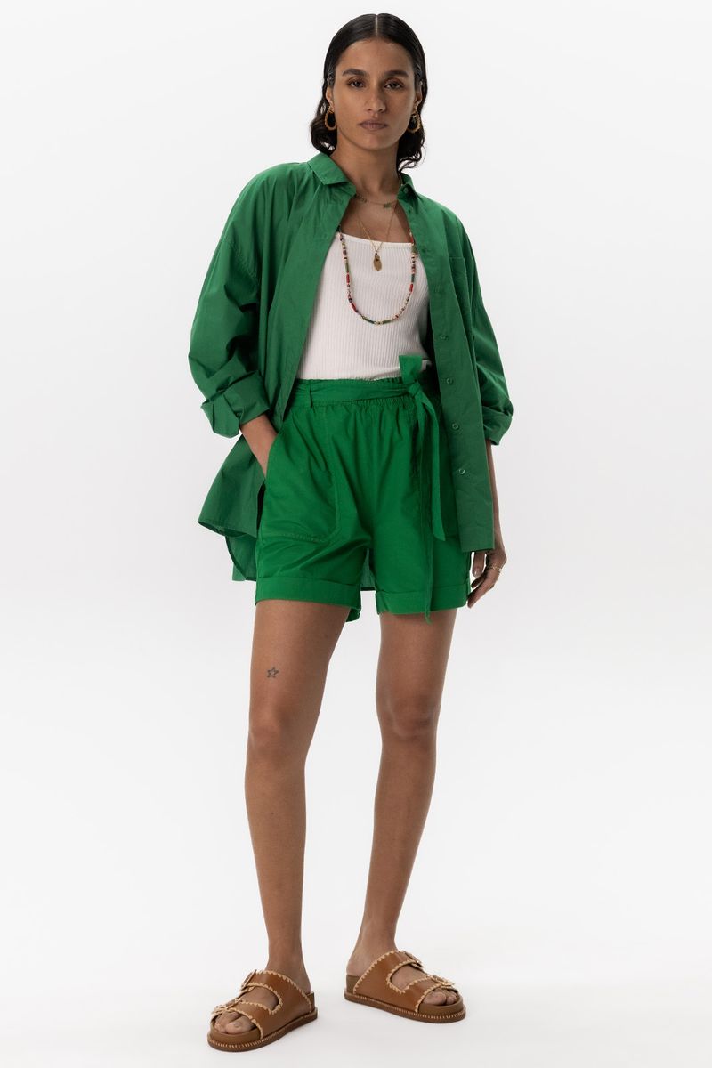 Groene High Waist Paperbag Shorts von Sissy-Boy