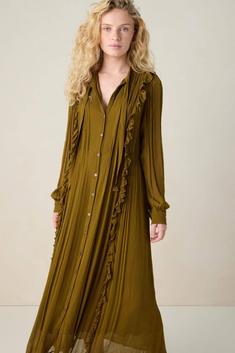 Maxi-Kleid Mit Volants - Dunkelgrün von Sissy-Boy