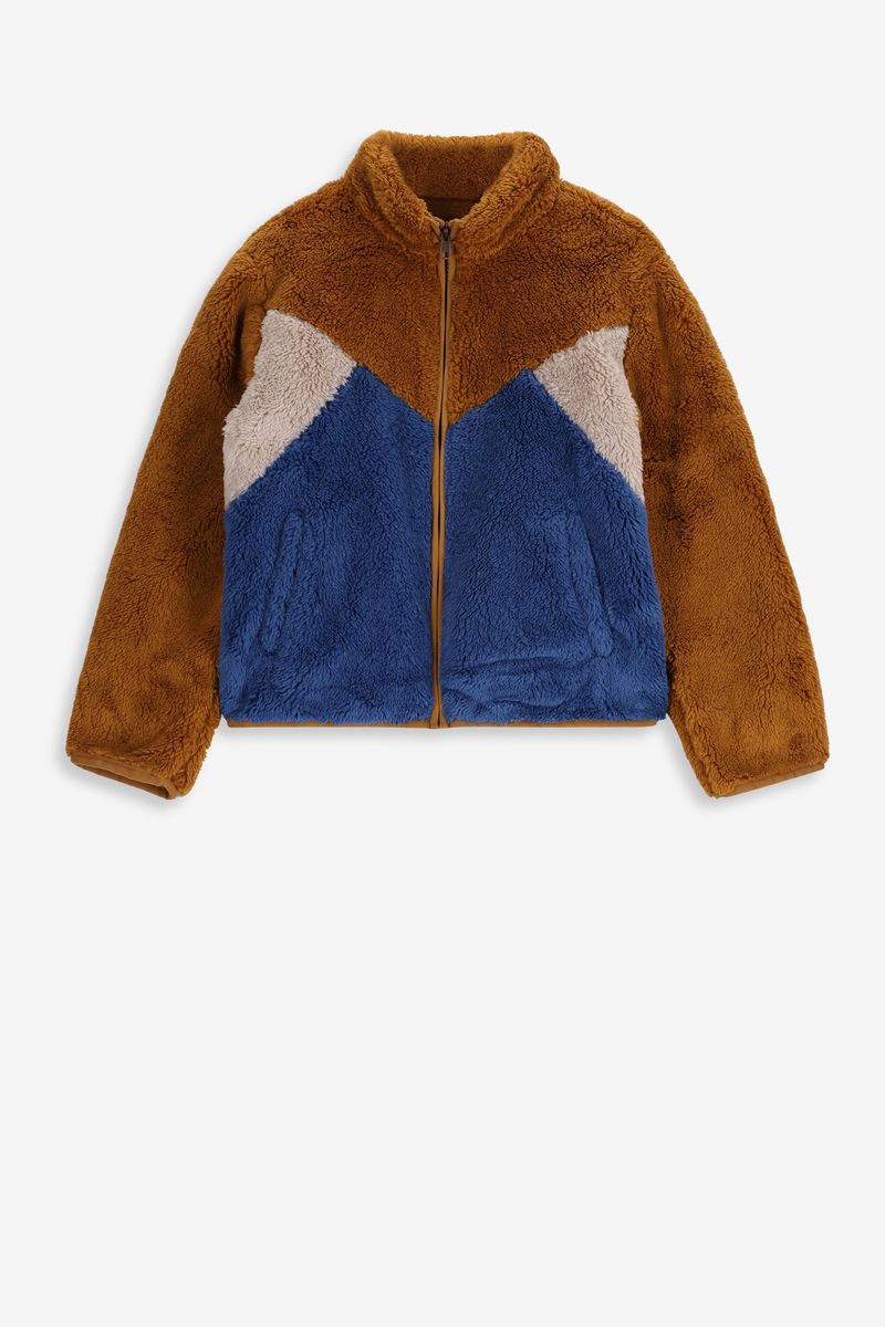 Kunstfelljacke In Colorblocking-Optik - Braun von Sissy-Boy