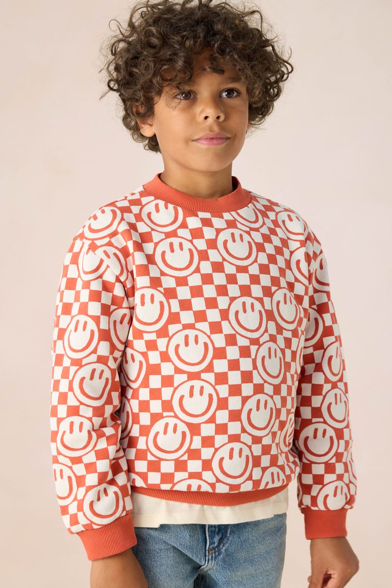 Sweater Mit Smiley-Print - Hellrot von Sissy-Boy