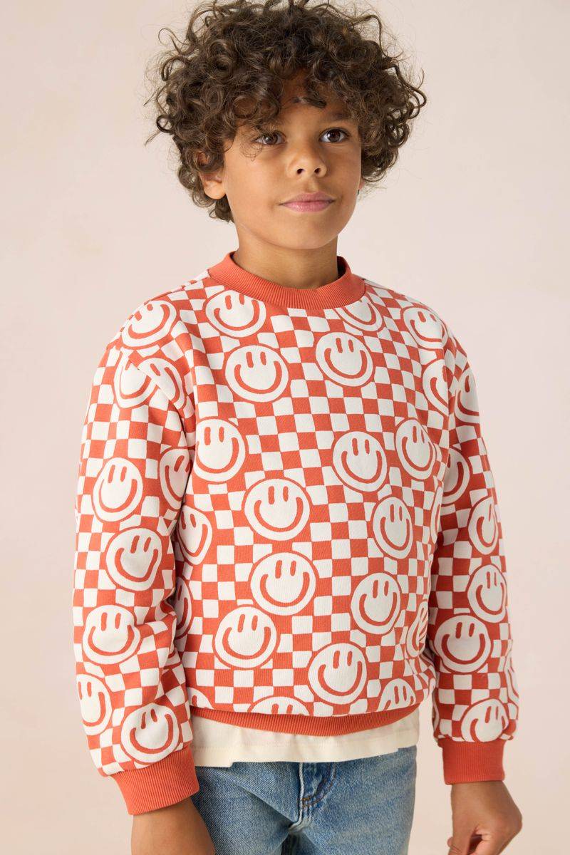 Sweater Mit Smiley-Print - Hellrot von Sissy-Boy