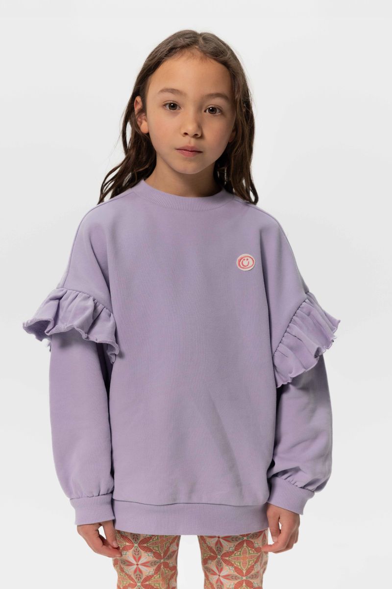 Oversize-Sweater Mit Rüschen Und Smiley - Lavendel von Sissy-Boy