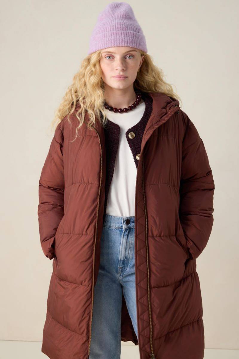 Langer Mantel In Puffer-Optik - Dunkelbraun von Sissy-Boy