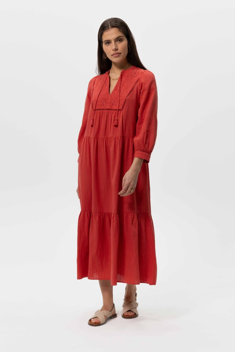 Boho-Kleid Mit Stickerei - Rot von Sissy-Boy