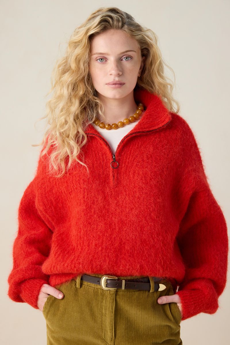 Pullover Mit Reißverschluss - Rot von Sissy-Boy