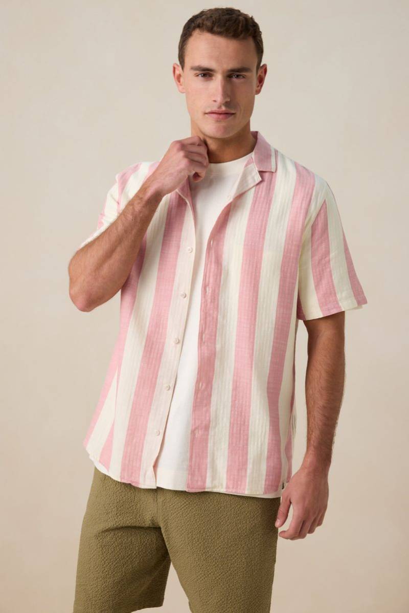 Gestreiftes Kurzarmhemd - Rosa von Sissy-Boy