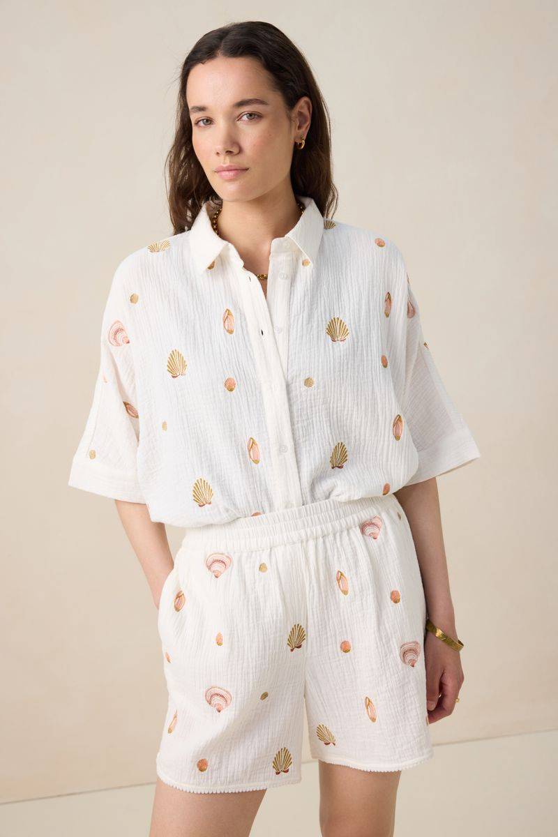 Musselin-Shorts Mit Stickerei - Weiß von Sissy-Boy