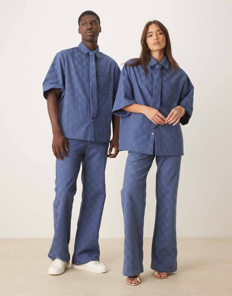 Sister Jane - Unisex-Jeans in Blau mit Schachbrettmuster, Kombiteil von Sister Jane Mens