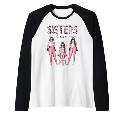 Sisters Leopard Pink Besties Forever Three Damen beim Trinken Raglan Sisters Leopard Pink Besties Forever Three Damen beim Trinken Raglan von Sisters Leopard Pink Besties Forever Three Lady