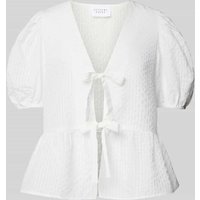 Sisters Point Blusenshirt mit Puffärmeln Modell 'ENGA' in Weiss, Größe L von Sisters Point