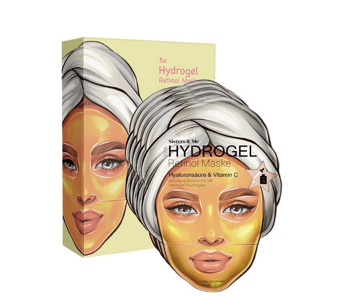 Sisters & Me Gesichts-Reinigungsmaske Retinol Hydrogel-Maske 5er, Anti-Aging & Feuchtigkeit, 5-tlg. von Sisters & Me