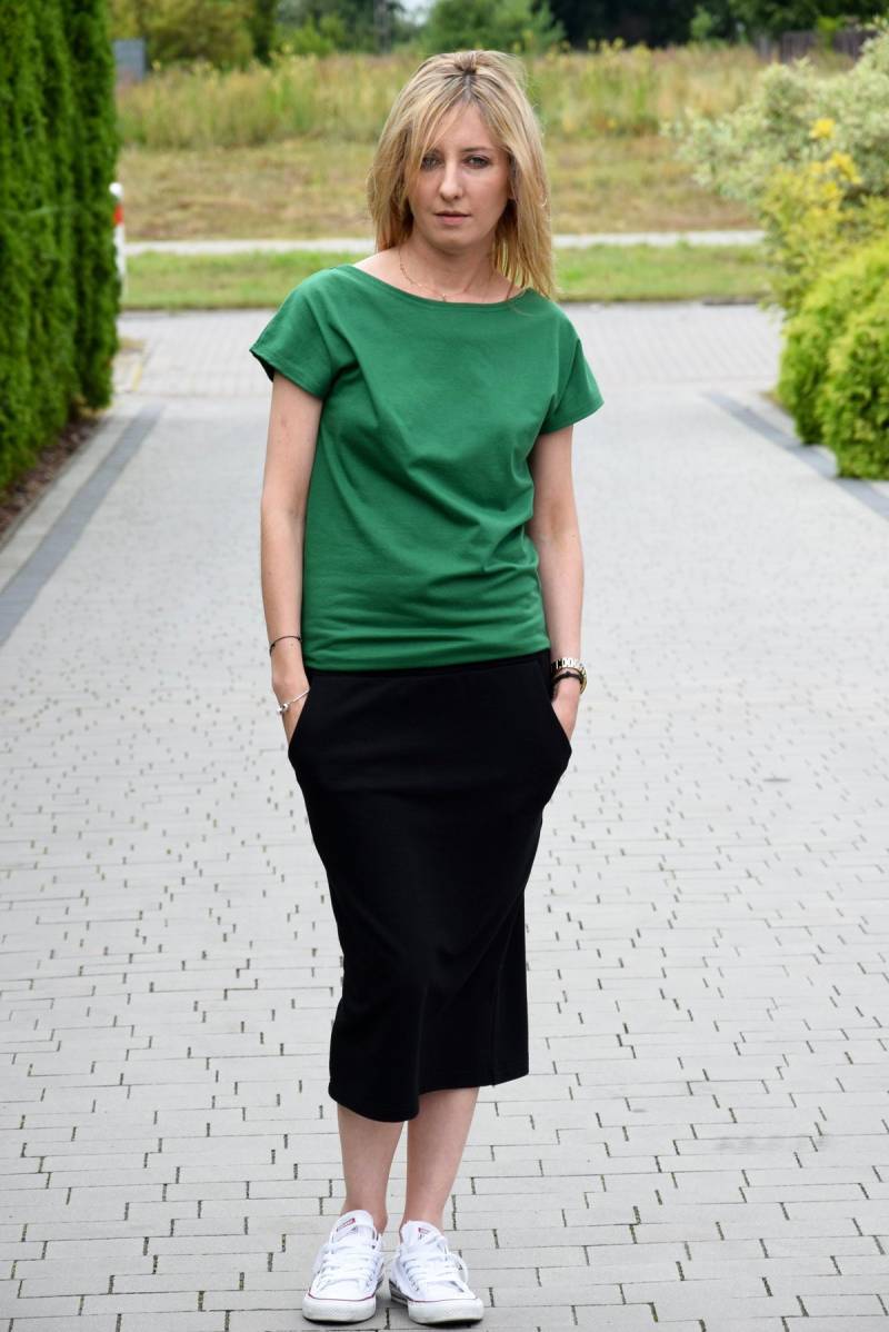 Baumwoll-Bleistiftrock Midirock Mit Taschen von SistersBrand