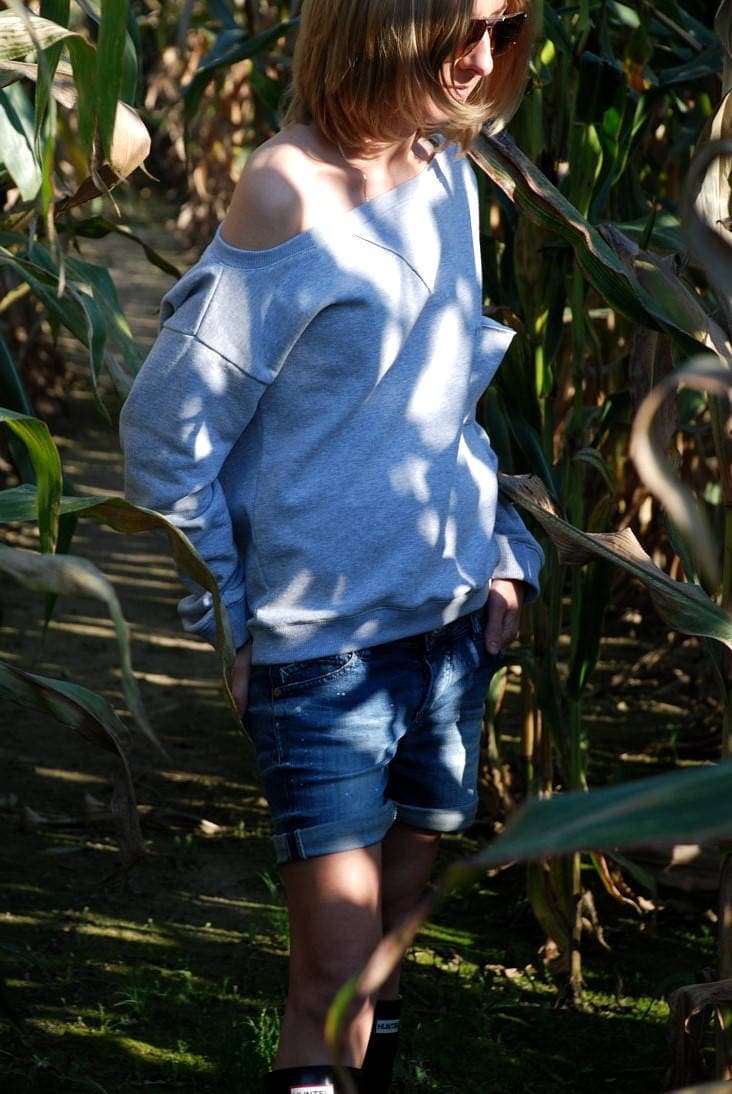 Damen Graues Baumwoll Sweatshirt - Wonder Lockerer Ausschnitt Größe M von SistersBrand