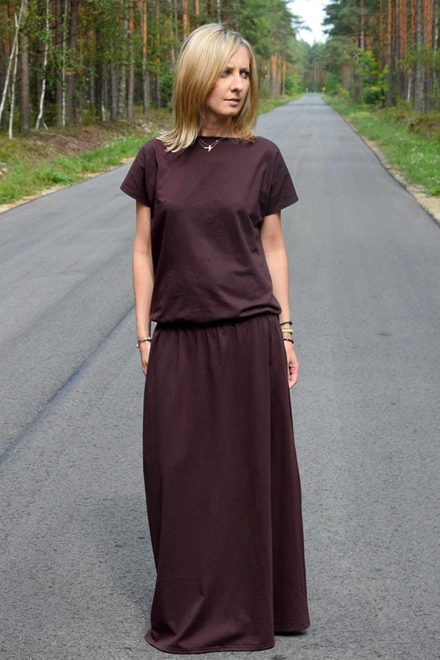 Langes Kleid Aus Baumwolle Mit Taschen/Langes Grösse S-xxl Cleo von SistersBrand